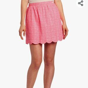 Lily Pulitzer PINK gingham check scalloped hem skirt Size Medium